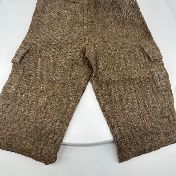 Ralph Lauren Cargo Style Baby Boy Wool Brown Pants Size 6-12 Months Trendy - Picture 6 of 10